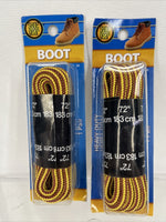 (2) Shoe Gear Heavy Duty Round Boot Laces Work Shoes 72” Yellow Brown #30￼