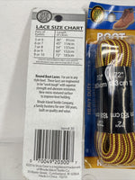 (2) Shoe Gear Heavy Duty Round Boot Laces Work Shoes 72” Yellow Brown #30￼