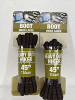 (2)  45" Inch Round Hiker Boot Shoe Laces BROWN Black 310-15 Shoe Gear ￼