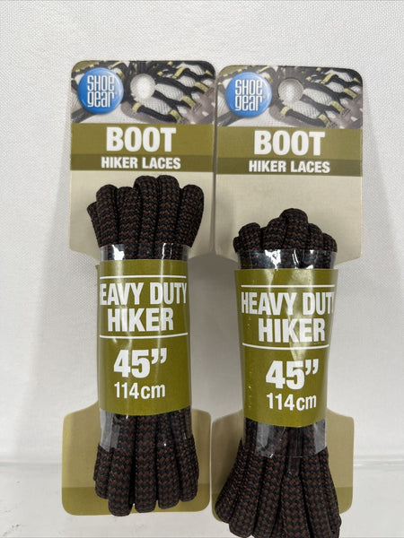 (2)  45" Inch Round Hiker Boot Shoe Laces BROWN Black 310-15 Shoe Gear ￼