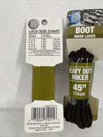 (2)  45" Inch Round Hiker Boot Shoe Laces BROWN Black 310-15 Shoe Gear ￼