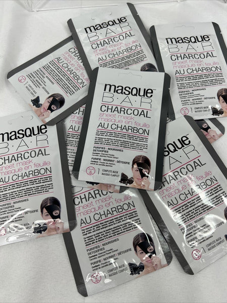 (9) masque BAR Charcoal Sheet Mask Face Charbon ￼Bamboo Absorb Impurit￼y