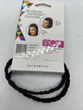 Black Pop Double Braid Headband R2 Ebony Hairdo Dark 1 Hair Band Festival Rave