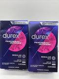 (2) Durex Performax Intense Ribbed Lubricated Latex Regular Fit 12 Condoms 8/25