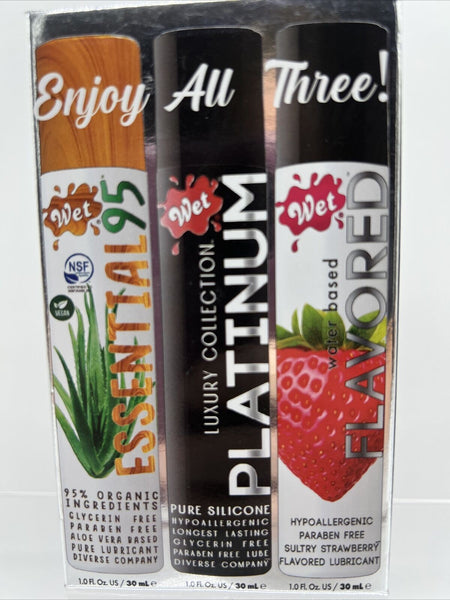Wet Platinum Lube Silicone based Personal Lubricant Essential Strawberry 3oz