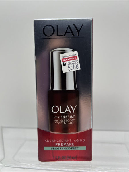 Olay Regenerist Miracle Boost Concentrate wrinkle PREPARE 1oz Fragrance Free