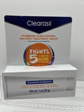 (2) Clearasil Stubborn Acne Control 5 in 1 Spot Treatment Cream 1 oz 1/24