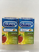 (2) Durex Tropical Ultra-Fine Flavored Lubricated Latex Condoms, 12 ct 6/25