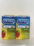 (2) Durex Tropical Ultra-Fine Flavored Lubricated Latex Condoms, 12 ct 6/25