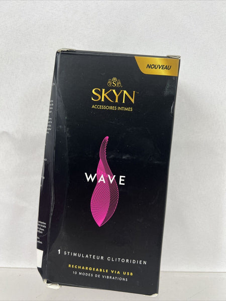 SKYN Wave Personal Massager Clitoral Stimulator Rechargeable 10 Modes Pink ￼