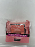Neutrogena Pink Grapefruit Oil-Free Cleansing 25 Wipes Acne Prone Skin Twin 50