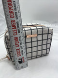 Conair Sophia joy Zipper Case makeup bag Black Grey White Plaid 6”