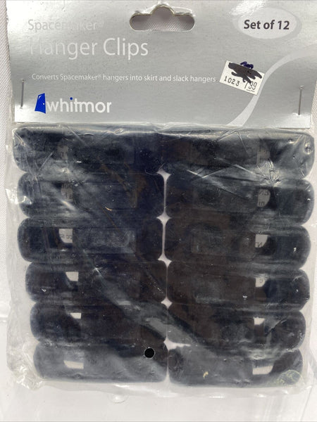 Whitmor Clothing Hanging Flocked 12 Clips Non-slip Spacemaker Add To Hangers