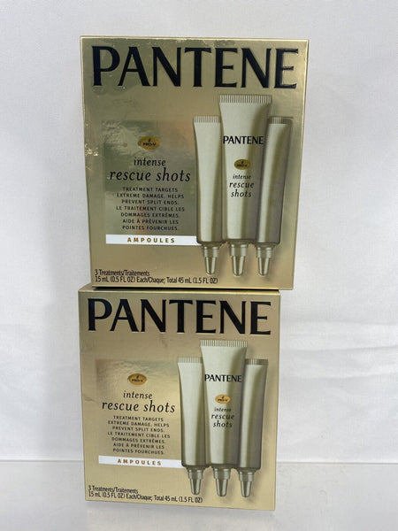 (2) Pantene Pro-V Intense Rescue Shots Ampoule Hair Treatment 3x 15ml Each 6 Ttl