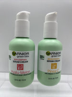 (2) Garnier Replumping Hyalu-Melon & Brightening Pinea-C Serum Cream  2.4 oz