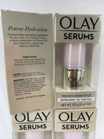 (4) Olay Pressed Serum Stick Refreshing B3 Sake Kasu Moisturizer ￼.47oz￼