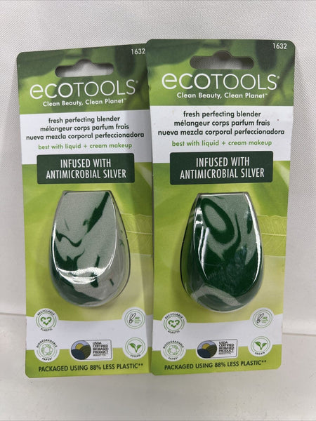 (2) EcoTools Fresh Perfecting Blender Infused w/Antibicrobial Silver 100% Vegan