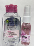 (2) Garnier Gift Set Micellar Cleansing Rose Water Remover 3.4oz & Facial Mist