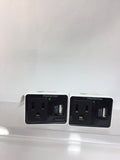 (2) Tinytek Surge Protector 3 PRONG WALL & Usb Adapter Black White Outlet Charge