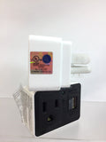 (2) Tinytek Surge Protector 3 PRONG WALL & Usb Adapter Black White Outlet Charge