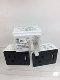 (3) GEAR UP 3 PRONG WALL Usb Adapter C5172 AC 100V240V Black White Outlet Charge