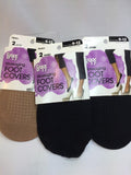 (3) 9-12 L'eggs 2Pk Seamless Nylon Massaging Foot Covers Black(2) Natural(1)