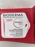 Bioderma Sensibio H2O Wipes 25 Ct. Face Makeup Remover PreMoistened Towelettes