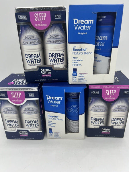 (5) Dream Water Original With SleepStat Snoozeberry Htp GABA 2.5oz