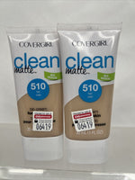 (2) Covergirl 510 Fair Light Clean Matte BB Cream For Oily Skin1oz