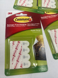 (5) Command 17024 Poster Strips Small 12Pk Strong Hold Hang DamageFree White