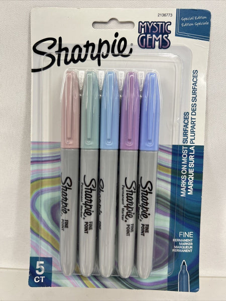 Sharpie  MYSTIC GEMS Fine Point Pastel Markers Metallic Edition 5pk COMBINE SHIP