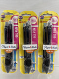 (3), Papermate Inkjoy Gel Pens Black 0.07mm Medium Point - 3 Pack Each