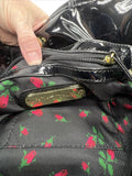 Betsey Johnson Black Sequin Braided Gold Chain Sequin Shoulder Bag Snap Purse