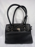 Apt 9 Black￼ Purse Shoulder Bag Strap Zippers Glitter Accent