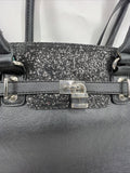 Apt 9 Black￼ Purse Shoulder Bag Strap Zippers Glitter Accent