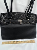 Apt 9 Black￼ Purse Shoulder Bag Strap Zippers Glitter Accent