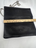 Express Black￼ Purse Folds To Clutch Shoulder Bag Silver Chain Zipper Magnet