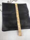 Express Black￼ Purse Folds To Clutch Shoulder Bag Silver Chain Zipper Magnet