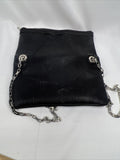 Express Black￼ Purse Folds To Clutch Shoulder Bag Silver Chain Zipper Magnet
