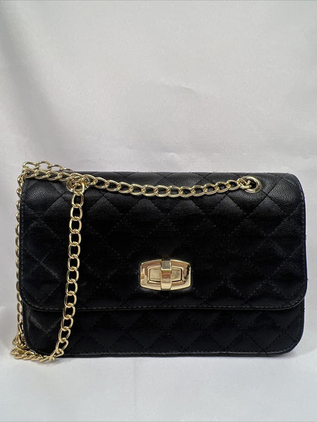 Express Black￼ Purse Adjustable  Shoulder Bag Gold Chain