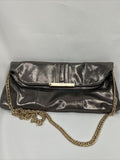 Expression Iridescent Silver￼ Purse Folds To Clutch Shoulder Bag Chain Magnet