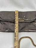 Expression Iridescent Silver￼ Purse Folds To Clutch Shoulder Bag Chain Magnet