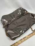 Expression Iridescent Silver￼ Purse Folds To Clutch Shoulder Bag Chain Magnet