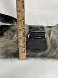 Furry Black￼ Purse Clutch Bag Strap Small  Zipper Faux Fur Bag