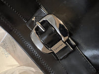 ￼Calvin Klein Sz 9 Mattie stretch black leather knee-high boot style E7747