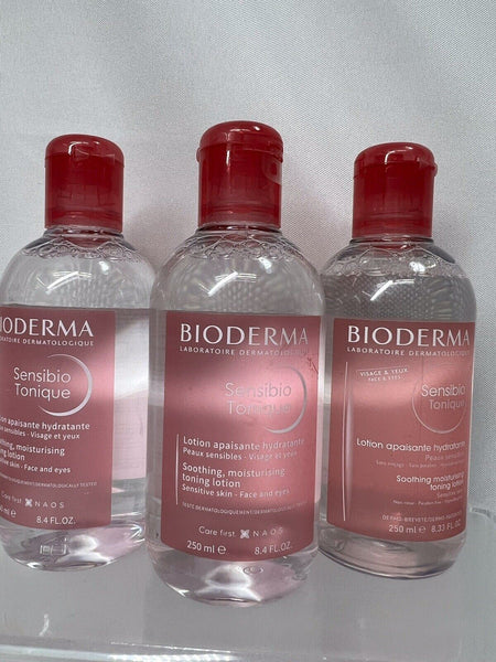 (3) Bioderma Sensibio Tonic Lotion 8.33 fl oz 250 ml. Facial Toner