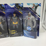(4) Dc Comic Superhero Batman Superman Robin Cyborg ￼ 6 Inch Action Figure ￼