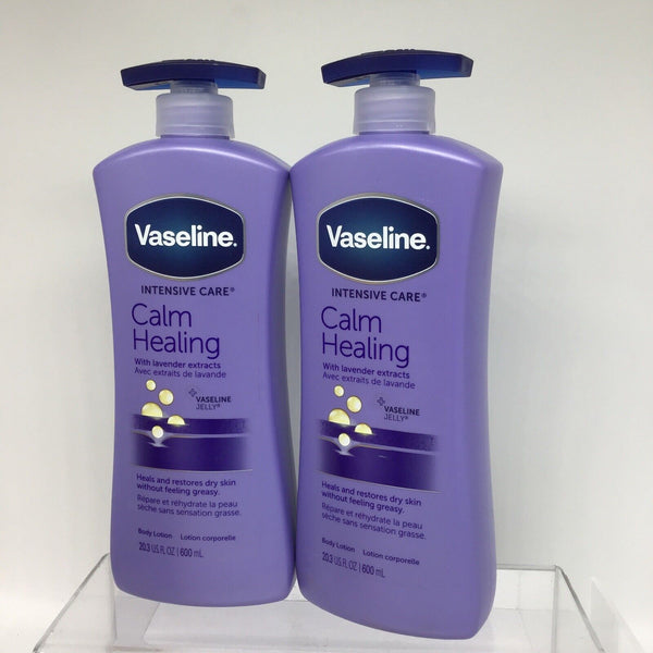 (2) VASELINE INTENSIVE Skin CARE CALM HEALING 20.3 OZ. Pump Bottle