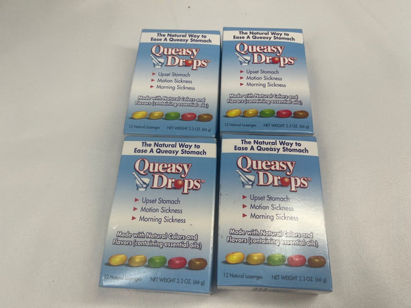 (4) Three Lollies Queasy Drops Ast Flavors motion morning sickness 12 Lozenges