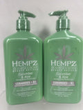 (2) NEW HEMPZ Lotion Herbal Body Moisturizers Cucumber & Aloe 17 oz